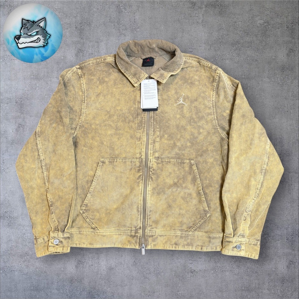 Jordan Flight Corduroy Chore Jacket Khaki Workwear Jumpman Men Large IF1825-247